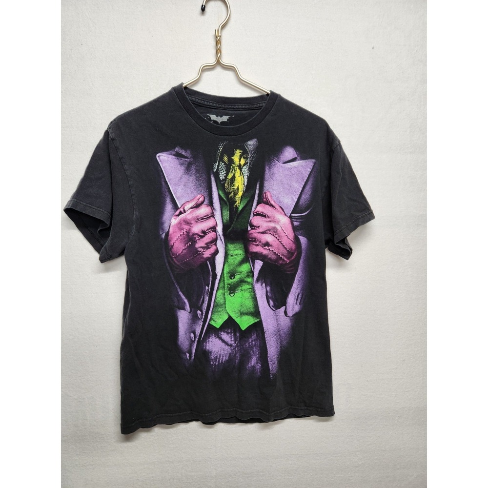 Batman The Dark Knight Joker T Shirt‎ Mens Sz M Black Short Sleeve DC Comics
